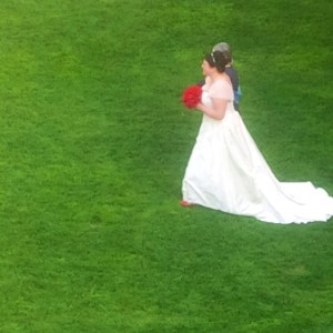 One fine spring day Radcliffe Institute graduate student fellow Giovanna Micconi was married in the Sunken Garden next to Byerly Hall…